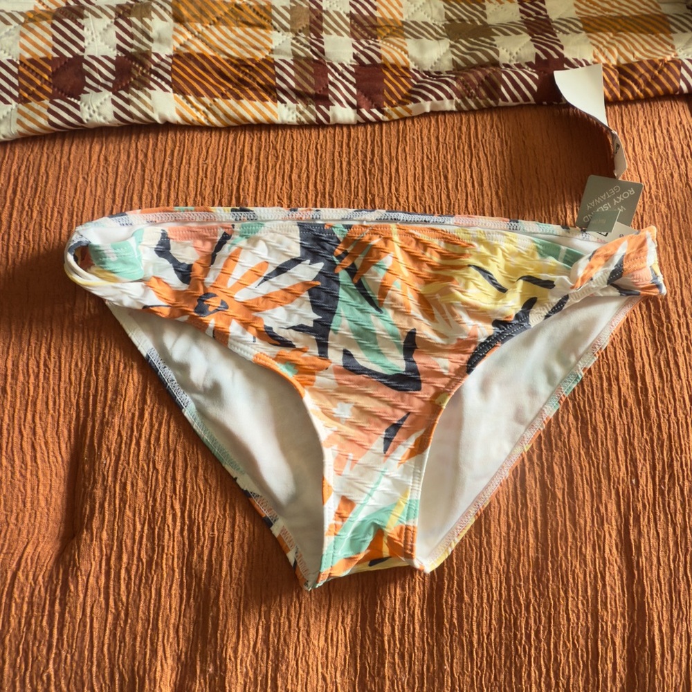 Roxy White and Orange Bikini Bottom